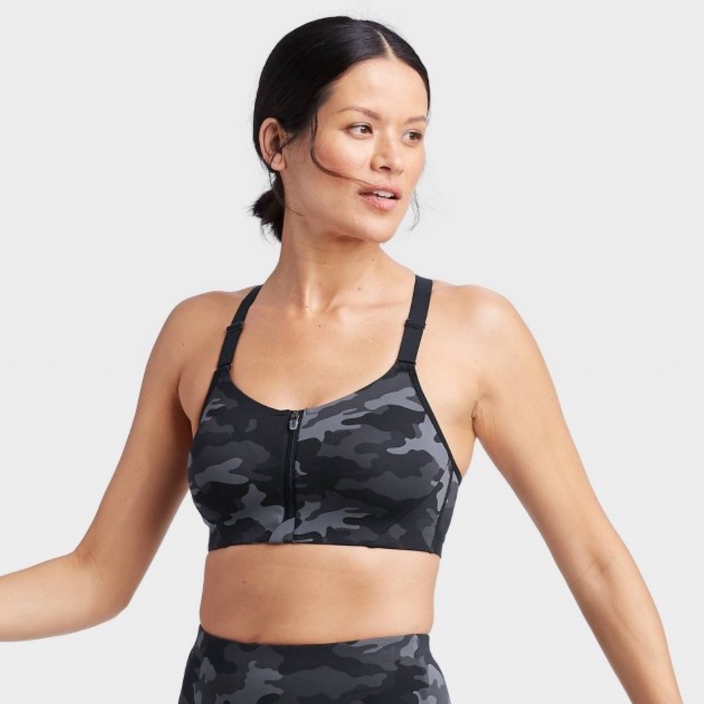 All In Motion zip front sports bra